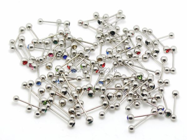 100pcs mix 10 colors stainless steel tongue nipple rings one side crystal ball piercing barbell body jewelry fashion, Silver
100pcs mix 10 colors stainless steel tongue nipple rings one side crystal ball piercing barbell body jewelry fashion, Silver