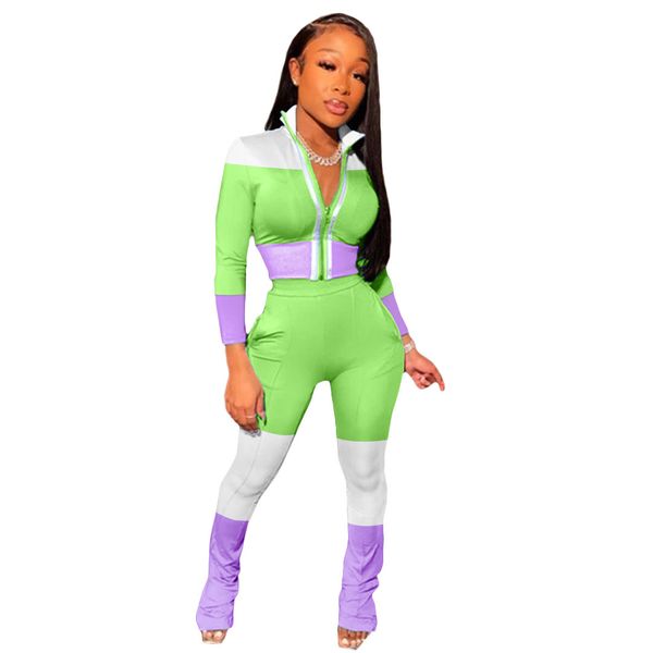 autumn casual patchwork outfits for women zipper with pencil pants two piece set woman fashion streewear conjuntos de mujer 210414, White
autumn casual patchwork outfits for women zipper with pencil pants two piece set woman fashion streewear conjuntos de mujer 210414, White