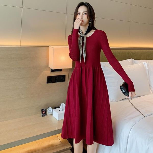 casual dresses elegant o-neck matching scarf long sweater dress women sleeve thick knit autumn winter ol slim a-line basic, Black;gray
casual dresses elegant o-neck matching scarf long sweater dress women sleeve thick knit autumn winter ol slim a-line basic, Black;gray