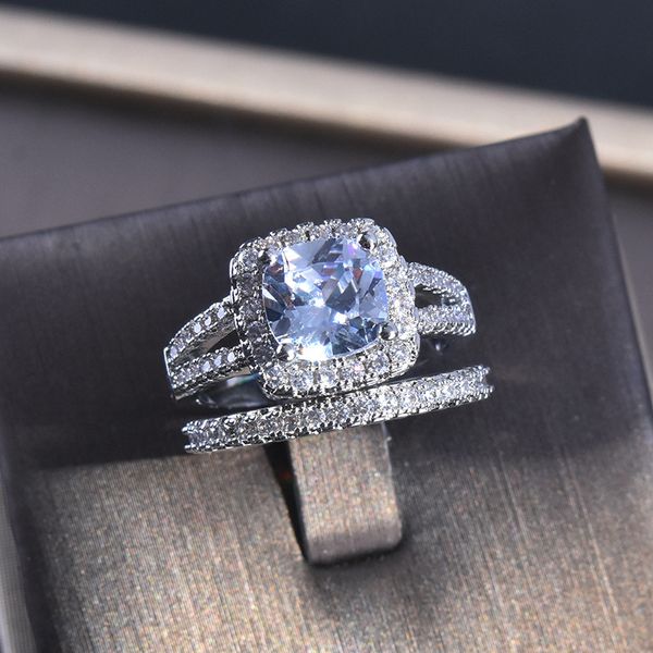 classic wedding ring set square silver color cubic zircon couple rings for women & men bridal jewelry, Slivery;golden
classic wedding ring set square silver color cubic zircon couple rings for women & men bridal jewelry, Slivery;golden