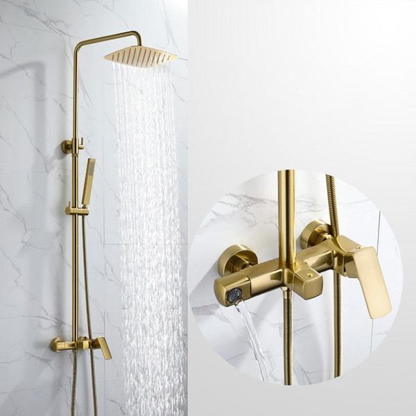 brass brushed gold faucet rainfall shower bathtub mixer tap with hand bath water set bathroom sets
brass brushed gold faucet rainfall shower bathtub mixer tap with hand bath water set bathroom sets