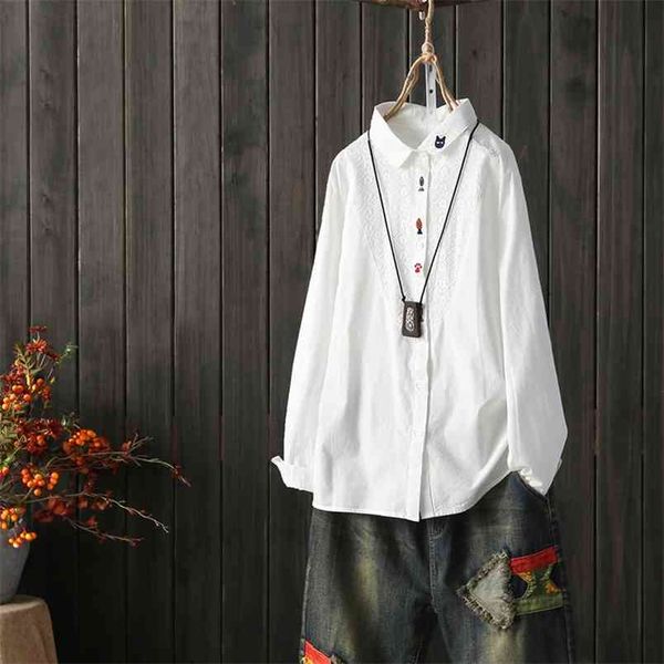 arrival spring women long sleeve shirt all-matched casual patchwork embroidery white blouse 100% cotton ladies s573 210512
arrival spring women long sleeve shirt all-matched casual patchwork embroidery white blouse 100% cotton ladies s573 210512