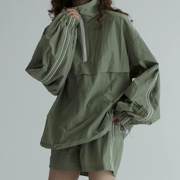 women's trench coats coat korean chic simple casual stand collar loose long sleeve zipper shirt versatile wide leg sports shorts two-pi, Tan;black
women's trench coats coat korean chic simple casual stand collar loose long sleeve zipper shirt versatile wide leg sports shorts two-pi, Tan;black