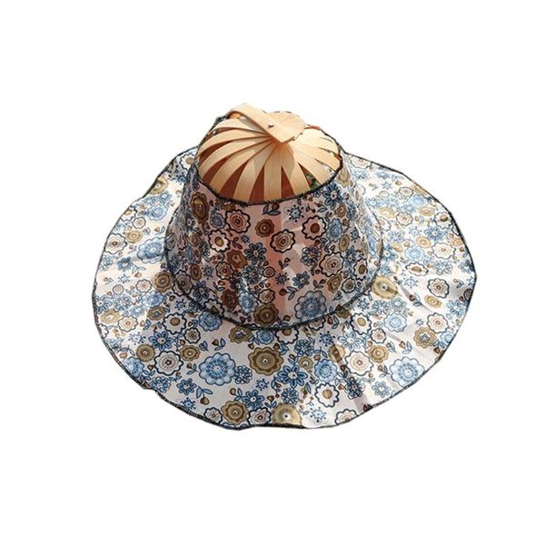 wide brim hats vintage bent curved wood folding textile fan hat transformable summer, Blue;gray
wide brim hats vintage bent curved wood folding textile fan hat transformable summer, Blue;gray