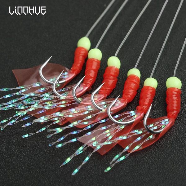 fishing hooks linnhue hook saltwater bionic string rigs luminous beans strong bait sea fish 6 pcs
fishing hooks linnhue hook saltwater bionic string rigs luminous beans strong bait sea fish 6 pcs