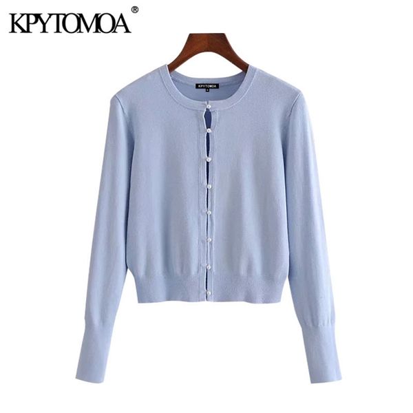 women fashion faux pearl buttons cropped knitted cardigan sweater vintage long sleeve female outerwear chic 210421, White;black
women fashion faux pearl buttons cropped knitted cardigan sweater vintage long sleeve female outerwear chic 210421, White;black