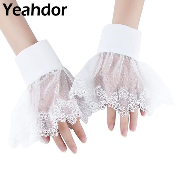 bridal gloves 1 pair universal women girls ladies ruffled peplum bell false sleeve hollow out wrist cuffs bracelets clothing accessories, White
bridal gloves 1 pair universal women girls ladies ruffled peplum bell false sleeve hollow out wrist cuffs bracelets clothing accessories, White
