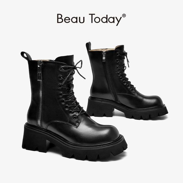 boots beautoday motorcycle women calfskin leather platform ankle double side zippers street style ladies shoes 04449, Black
boots beautoday motorcycle women calfskin leather platform ankle double side zippers street style ladies shoes 04449, Black