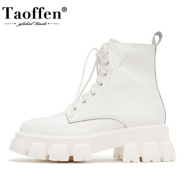 taoffen woman's ankle boots real leather thick bottom platform fashion lace up shoes woman daily footwear size 34-41 211104, Black
taoffen woman's ankle boots real leather thick bottom platform fashion lace up shoes woman daily footwear size 34-41 211104, Black