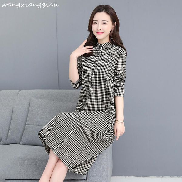 casual dresses 2021 spring literary korean version long paragraph plaid sleeved dress wild lady large size loose blouse female a484, Black;gray
casual dresses 2021 spring literary korean version long paragraph plaid sleeved dress wild lady large size loose blouse female a484, Black;gray