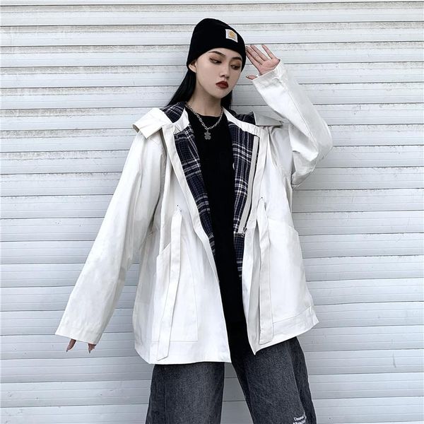 women's trench coats windbreaker solid autumn coat patchwork street long hooded zipper 2021, Tan;black
women's trench coats windbreaker solid autumn coat patchwork street long hooded zipper 2021, Tan;black