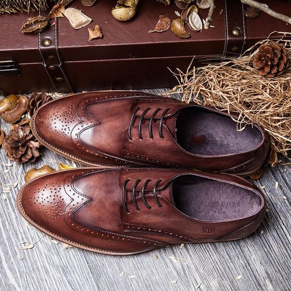 dress shoes vintage style carves brogue flats genuine leather lace up formal business italy cow handmade derby for men, Black
dress shoes vintage style carves brogue flats genuine leather lace up formal business italy cow handmade derby for men, Black