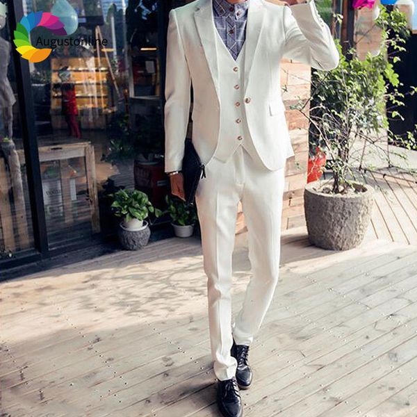 men's suits & blazers ivory men custom made groom tuxedos wedding slim fit man 3piece jacket pants vest ternos iew6, White;black
men's suits & blazers ivory men custom made groom tuxedos wedding slim fit man 3piece jacket pants vest ternos iew6, White;black