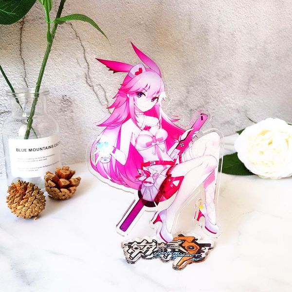 keychains anime honkai impact 3 large 15 cm high stand plate model, Silver
