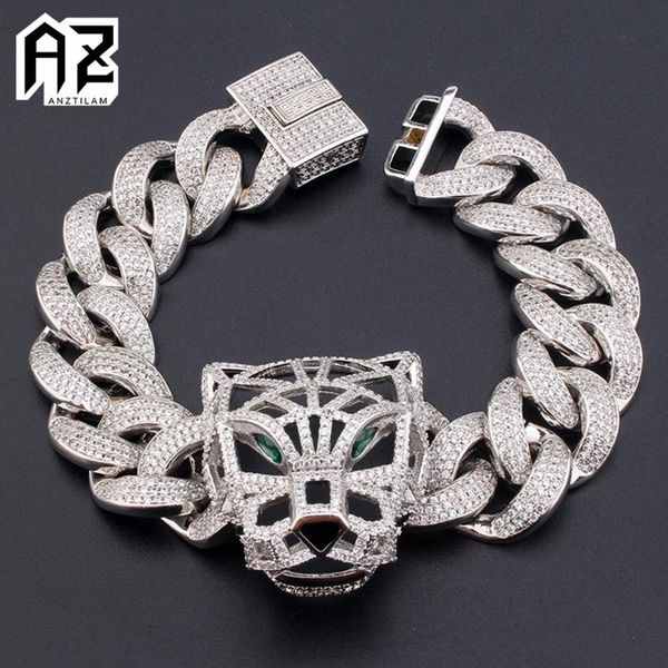 link, chain az 19mm iced out leopard cuban link bracelets for men women with bling zircon stone hip hop miami goth jewelry, Black
link, chain az 19mm iced out leopard cuban link bracelets for men women with bling zircon stone hip hop miami goth jewelry, Black