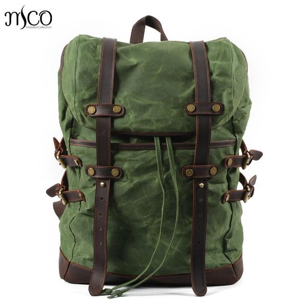 backpack men backpacks vintage waxed canvas leather school military male large capacity waterproof bagpack travel rucksack bag
backpack men backpacks vintage waxed canvas leather school military male large capacity waterproof bagpack travel rucksack bag