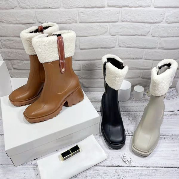 classic pure color women short boots rainboots luxury designer leather fluffy furry zipper chunky high heels shoes fashion party ladies ankl, Black
classic pure color women short boots rainboots luxury designer leather fluffy furry zipper chunky high heels shoes fashion party ladies ankl, Black
