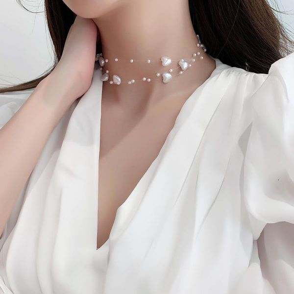 chokers lovoacc summer holiday temperament multi layers love heart imitation pearl necklace for women beaded jewellery, Golden;silver
chokers lovoacc summer holiday temperament multi layers love heart imitation pearl necklace for women beaded jewellery, Golden;silver