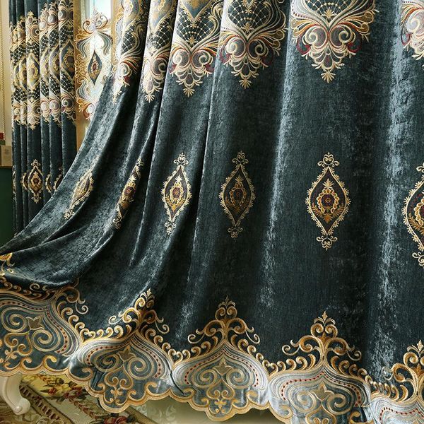 curtain & drapes chenille fabric curtains for living dining room bedroom european-style embroidery tulle finished product customization
curtain & drapes chenille fabric curtains for living dining room bedroom european-style embroidery tulle finished product customization