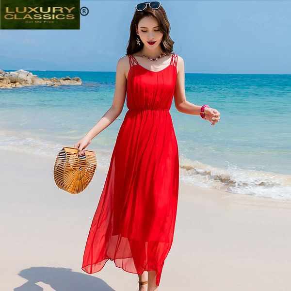 casual dresses dress boho white summer real silk women clothes 2021 korean v neck sleeveless maxi ladies fit vestidos 8033, Black;gray
casual dresses dress boho white summer real silk women clothes 2021 korean v neck sleeveless maxi ladies fit vestidos 8033, Black;gray