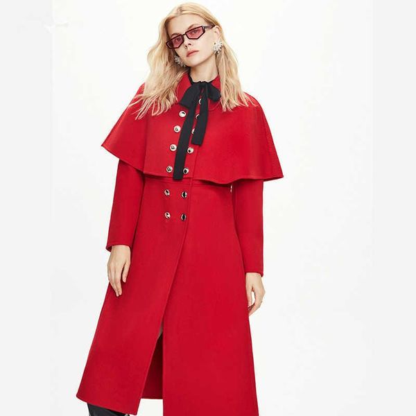 women's wool & blends 2021 winter autumn chic 100% overcoat fashion women cape coat c204, Black
women's wool & blends 2021 winter autumn chic 100% overcoat fashion women cape coat c204, Black