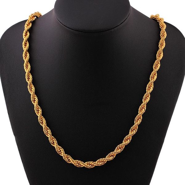 women men personality fashion gold necklace twist chain 5mm rope metal alloy 18'' 24'' chains, Silver
women men personality fashion gold necklace twist chain 5mm rope metal alloy 18'' 24'' chains, Silver