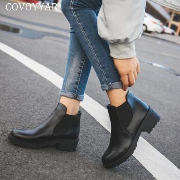 boots covoyyar 2021 black ankle woman spring autumn platform lady short booties fashion thick heeled women shoes wbs086
boots covoyyar 2021 black ankle woman spring autumn platform lady short booties fashion thick heeled women shoes wbs086