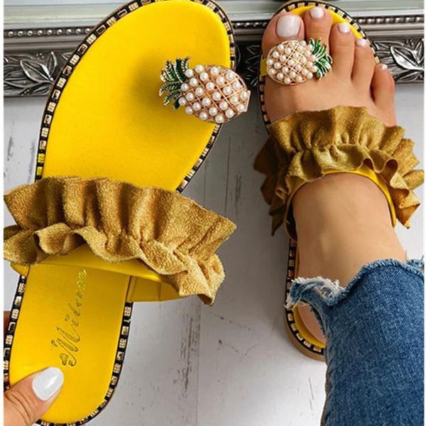 slippers rela bota pineapple women flat bottom summer all-match split toe crystal sandals female large size outdoor beach shoes, Black
slippers rela bota pineapple women flat bottom summer all-match split toe crystal sandals female large size outdoor beach shoes, Black