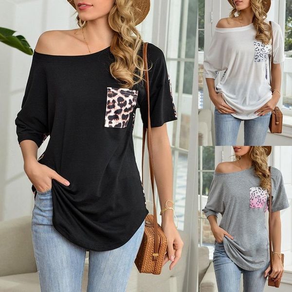 summer women leopard print stitching pocket short-sleeve loose printed round neck t-shirt fashion casual streetwear women's, White
summer women leopard print stitching pocket short-sleeve loose printed round neck t-shirt fashion casual streetwear women's, White