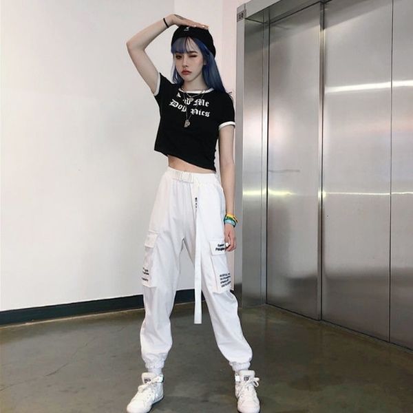 women's pants & capris summer thin cargo women hiphop cool handsome street trousers casual korean style white loose drawstring swe, Black;white
women's pants & capris summer thin cargo women hiphop cool handsome street trousers casual korean style white loose drawstring swe, Black;white