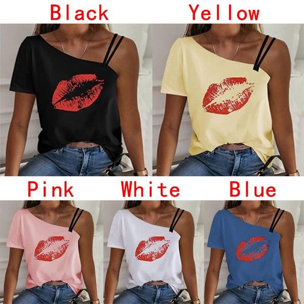 one shoulder red lip print women's tee shirt loose strap woman summer black white xs-5xl plus size girl t-shirts t-shirt
one shoulder red lip print women's tee shirt loose strap woman summer black white xs-5xl plus size girl t-shirts t-shirt