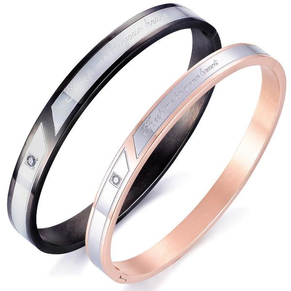 bangle couple bracelet keep me in your heart women men crystal stainless steel hands jewelry, Black
bangle couple bracelet keep me in your heart women men crystal stainless steel hands jewelry, Black