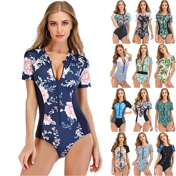 short sleeve rash guard women floral patchwork wet suit front zipper surfing s-2xl girl high neck one piece one-piece suits
short sleeve rash guard women floral patchwork wet suit front zipper surfing s-2xl girl high neck one piece one-piece suits