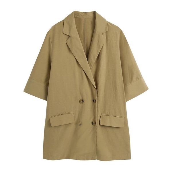 women's suits & blazers office lady simple solid short sleeve casual side pockets double breasted jacket women 2021 chic elegant summer, White;black
women's suits & blazers office lady simple solid short sleeve casual side pockets double breasted jacket women 2021 chic elegant summer, White;black