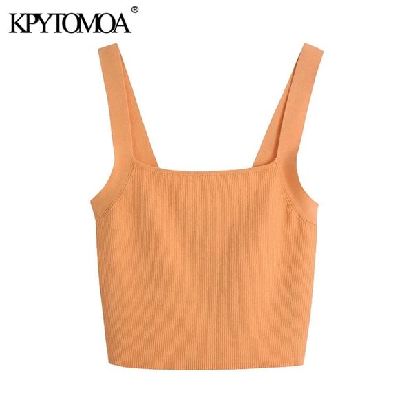 women fashion with wide straps cropped knitted tank vintage square collar backless female camis mujer 210421, White
women fashion with wide straps cropped knitted tank vintage square collar backless female camis mujer 210421, White
