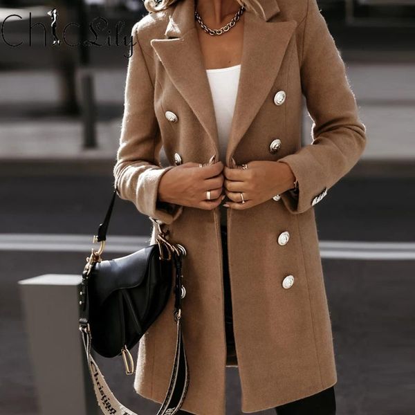 women's wool & blends chiclily korea women autumn winter double breasted long coat ladies sleeve notched collar overcoat parka jacket, Black
women's wool & blends chiclily korea women autumn winter double breasted long coat ladies sleeve notched collar overcoat parka jacket, Black