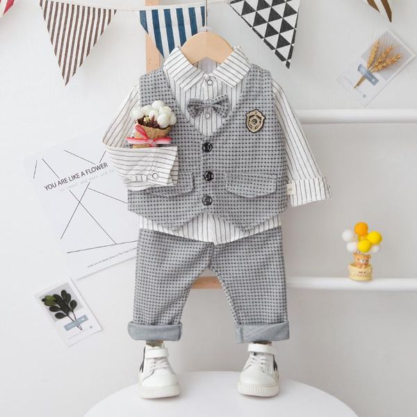 clothing sets baby boys gentleman set infant plaid vest +tie striped shirt tie+pants kids spring autumn 3pcs activity costume, White
clothing sets baby boys gentleman set infant plaid vest +tie striped shirt tie+pants kids spring autumn 3pcs activity costume, White