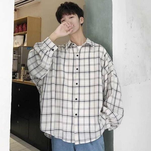 men's casual shirts men plaid single breasted long sleeve plus size 3xl loose korean chic fashion oversize all-match thin outwear bf, White;black
men's casual shirts men plaid single breasted long sleeve plus size 3xl loose korean chic fashion oversize all-match thin outwear bf, White;black