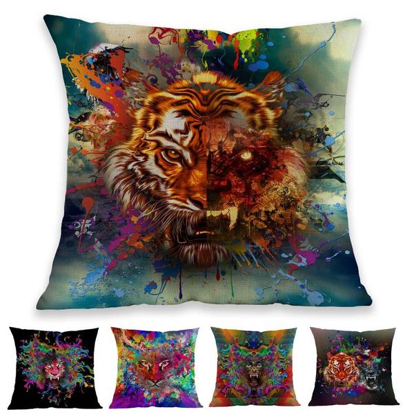 cushion/decorative pillow creative color painting style colorful ferocious tiger pattern linen throw case home sofa car decorative cushion c
cushion/decorative pillow creative color painting style colorful ferocious tiger pattern linen throw case home sofa car decorative cushion c