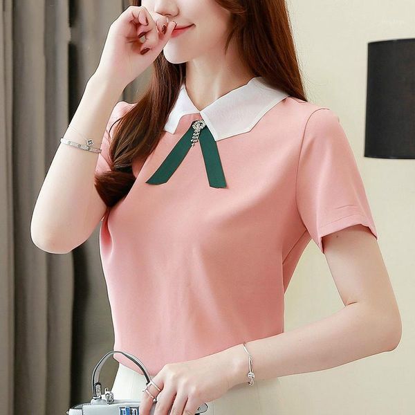 summer bow ou ge yarn collar shirt tide temperament wild loose short-sleeved chiffon women women's blouses & shirts, White
summer bow ou ge yarn collar shirt tide temperament wild loose short-sleeved chiffon women women's blouses & shirts, White