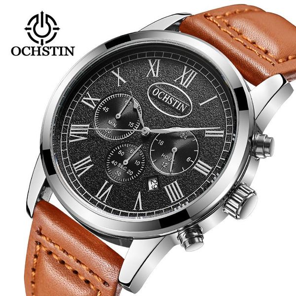 brand cross border selling men's watch business leisure waterproof running seconds 6 needle leather belt wristwatches, Slivery;brown
brand cross border selling men's watch business leisure waterproof running seconds 6 needle leather belt wristwatches, Slivery;brown