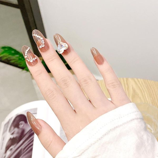 false nails long round head nude coffee wearing nail enhancement love rhinestone explosion flash temperament lady fake piece, Red;gold
false nails long round head nude coffee wearing nail enhancement love rhinestone explosion flash temperament lady fake piece, Red;gold