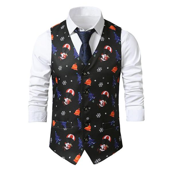 men's vests mens formal vest blazers suit christmas tree print single breasted v neck sleeveless tank for party, Black;white
men's vests mens formal vest blazers suit christmas tree print single breasted v neck sleeveless tank for party, Black;white