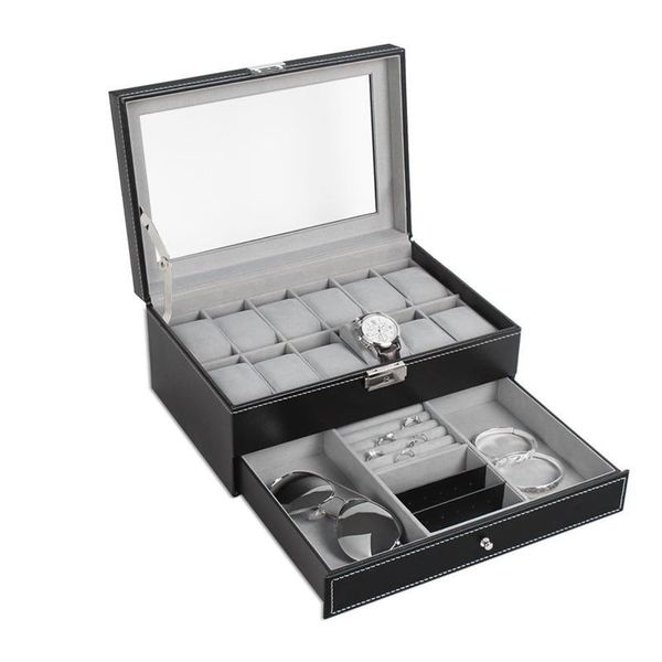 watch boxes & cases box double layers suede inside jewelry storage display slot container organizer, Black;blue
watch boxes & cases box double layers suede inside jewelry storage display slot container organizer, Black;blue