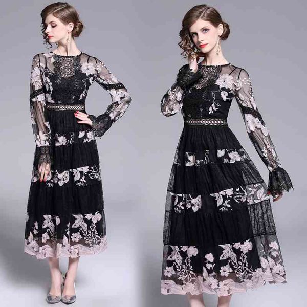 banulin fashion runway dress spring autumn women's o-neck flare sleeve flowers embroidery elegant lace long es 210603, Black;gray
banulin fashion runway dress spring autumn women's o-neck flare sleeve flowers embroidery elegant lace long es 210603, Black;gray
