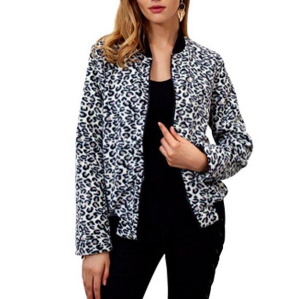 women's jackets autumn winter women o-neck zipper long sleeve leopard print jacker coat female fashion slim streetwear outwear sj344a, Black;brown
women's jackets autumn winter women o-neck zipper long sleeve leopard print jacker coat female fashion slim streetwear outwear sj344a, Black;brown