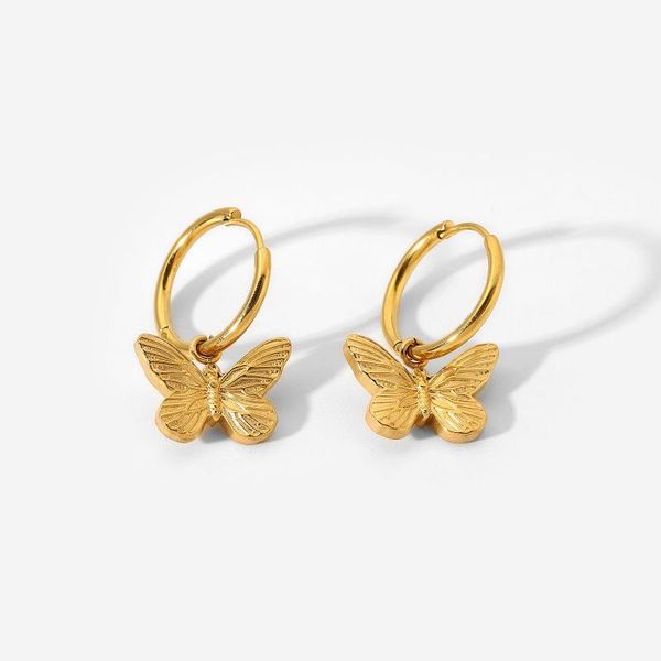 hoop & huggie ins gold butterfly charm earrings strip texture stainless steel jewelry women boho18k pvd plated cute gift, Golden;silver
hoop & huggie ins gold butterfly charm earrings strip texture stainless steel jewelry women boho18k pvd plated cute gift, Golden;silver