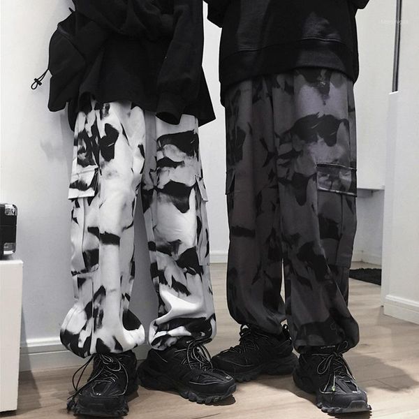 tie-dyed cargo pants men's loose trousers with pockets casual wide leg mens hip hop clothing harajuku streetwear, Black
tie-dyed cargo pants men's loose trousers with pockets casual wide leg mens hip hop clothing harajuku streetwear, Black