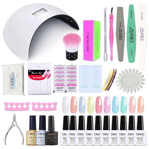 elite99 13pcs gel nail polish kit with 24w dryer uv/led lamp sanding manicure set for nails art tools set1
elite99 13pcs gel nail polish kit with 24w dryer uv/led lamp sanding manicure set for nails art tools set1