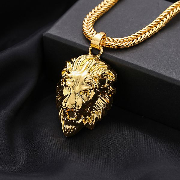 trendy alloy lion head pendant hip hop hip hop necklace, Silver 
trendy alloy lion head pendant hip hop hip hop necklace, Silver